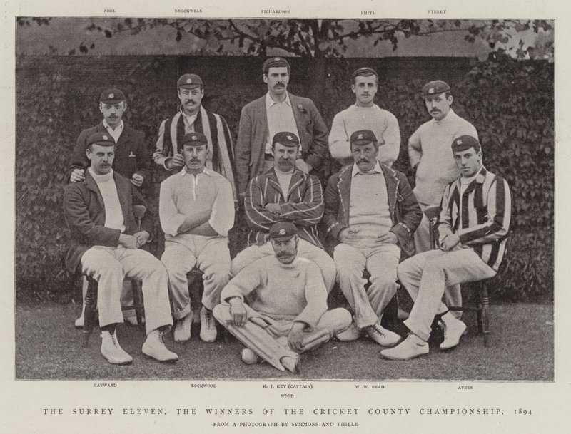 De Surrey elf, de winnaars van het cricket county kampioenschap, 1894 door English Photographer