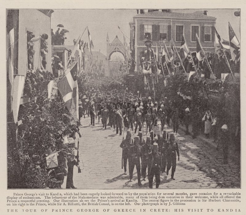 De rondreis van prins George van Griekenland in Kreta, zijn bezoek aan Kandia door English Photographer