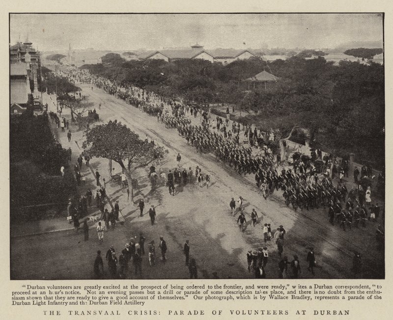 De Transvaal-crisis, parade van vrijwilligers in Durban door English Photographer