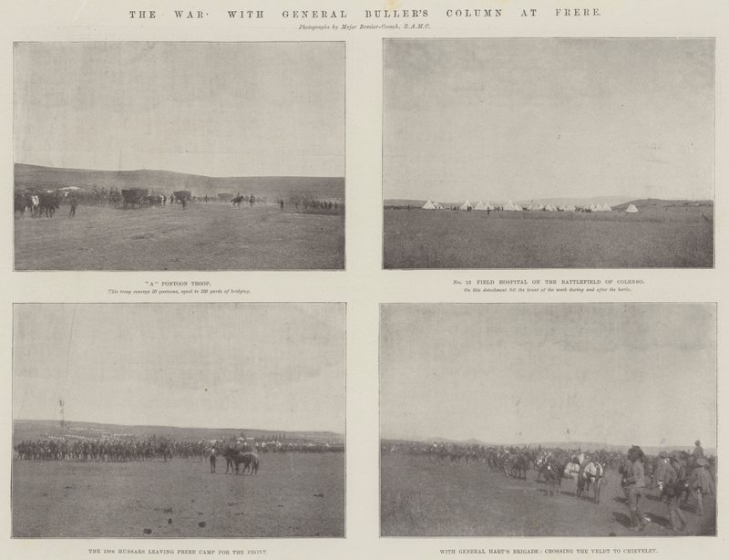 De oorlog, met de colonne van generaal Buller bij Frere door English Photographer