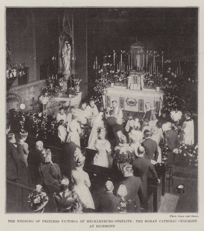Het huwelijk van prinses Victoria van Mecklenburg-Strelitz, de rooms-katholieke ceremonie in Richmond door English Photographer