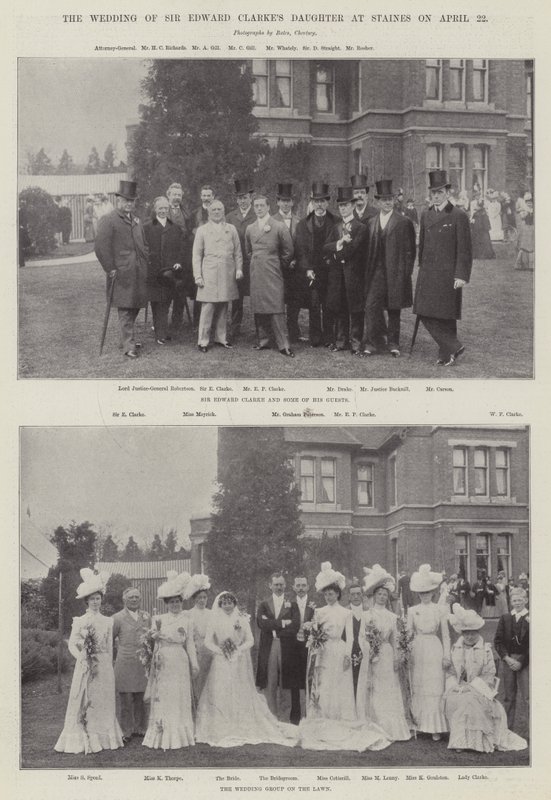 De Bruiloft van de Dochter van Sir Edward Clarke in Staines op 22 april door English Photographer