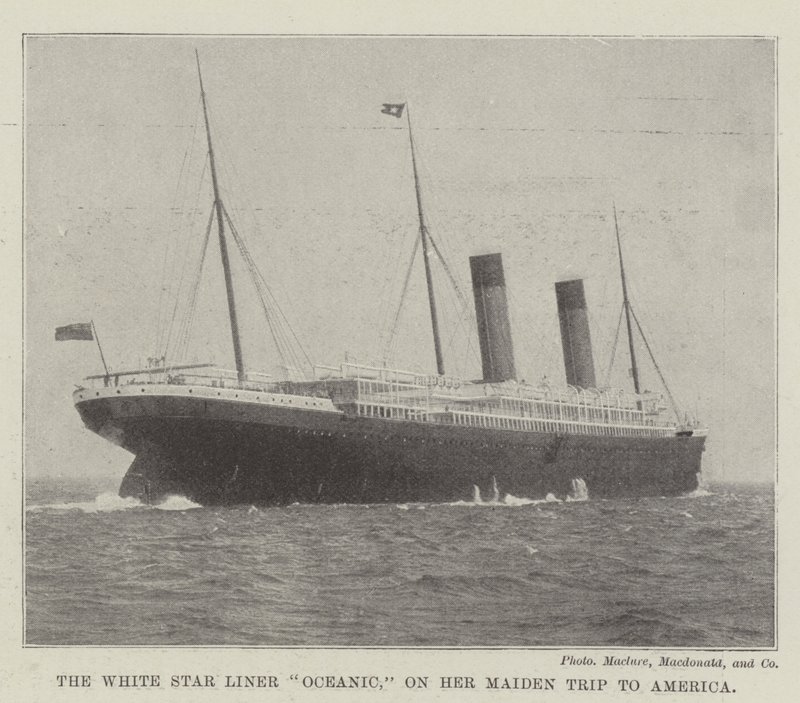 De White Star Liner Oceanic, op haar eerste reis naar Amerika door English Photographer