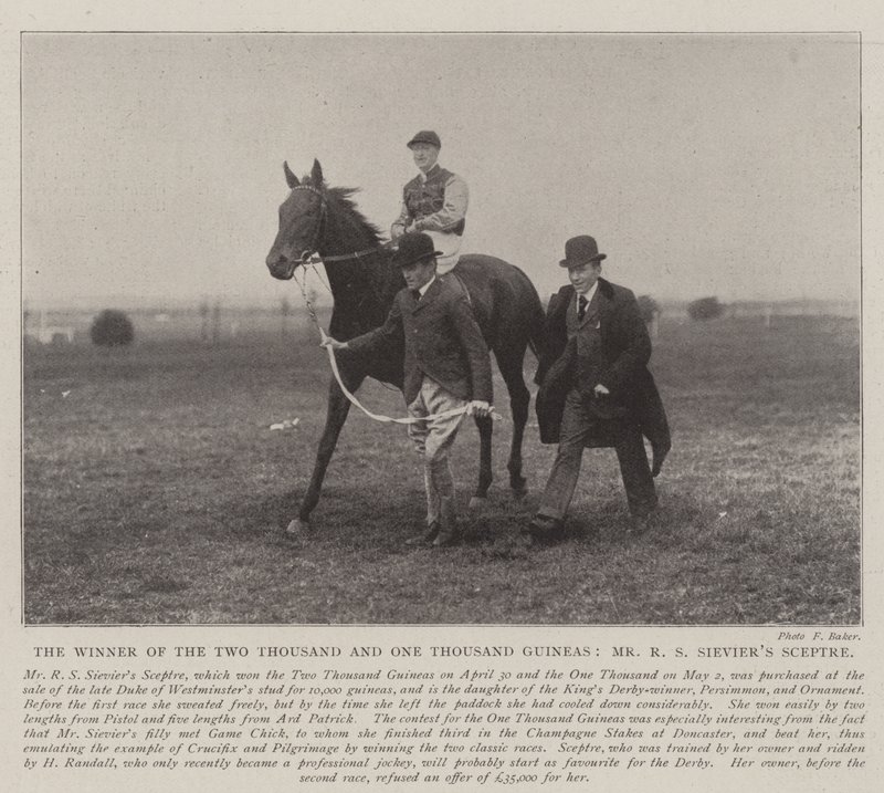 De winnaar van de Two Thousand en One Thousand Guineas, Mr R S Sieviers Sceptre door English Photographer