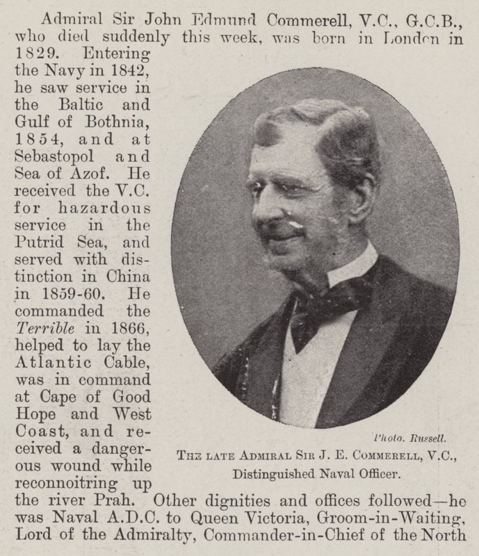 De overleden admiraal Sir J E Commerell, VC, onderscheiden marineofficier door English Photographer
