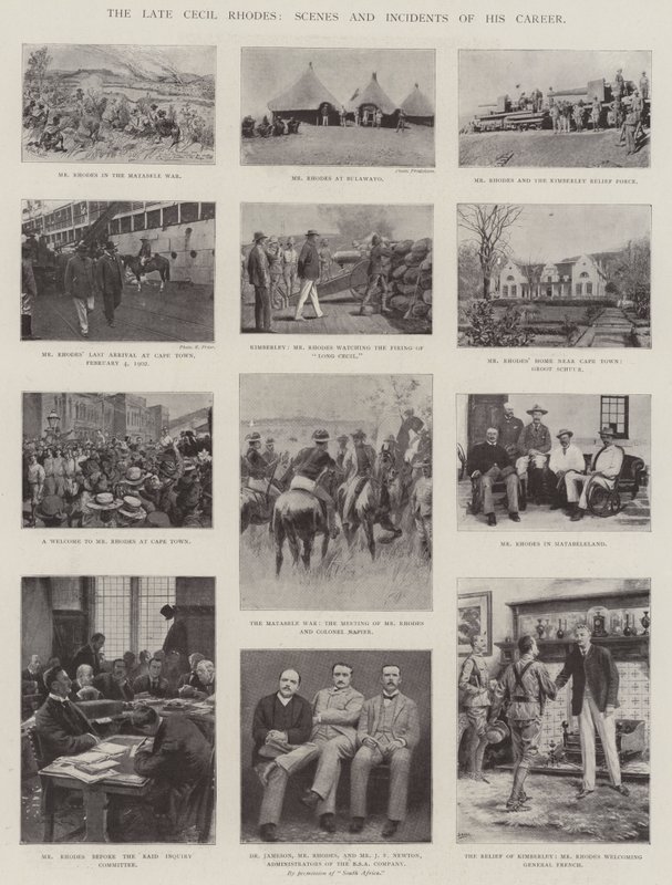 De Wijlen Cecil Rhodes, Scènes en Incidenten van zijn Carrière door English Photographer