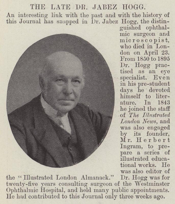 De overleden Dr Jabez Hogg door English Photographer