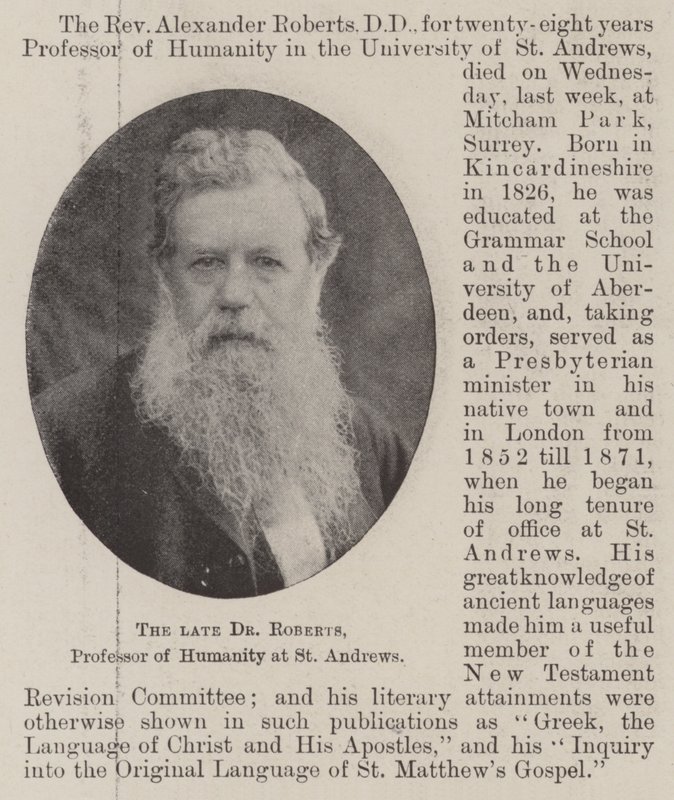 De overleden Dr Roberts, professor in humaniora aan St Andrews door English Photographer
