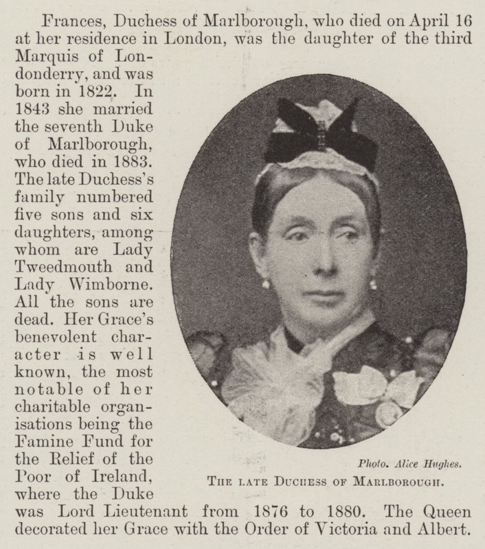 De overleden Hertogin van Marlborough door English Photographer