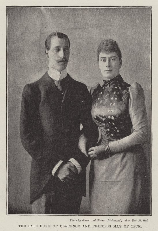 De overleden Hertog van Clarence en Prinses May van Teck door English Photographer