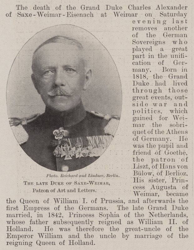 De wijlen hertog van Saksen-Weimar, beschermheer van kunst en letteren door English Photographer