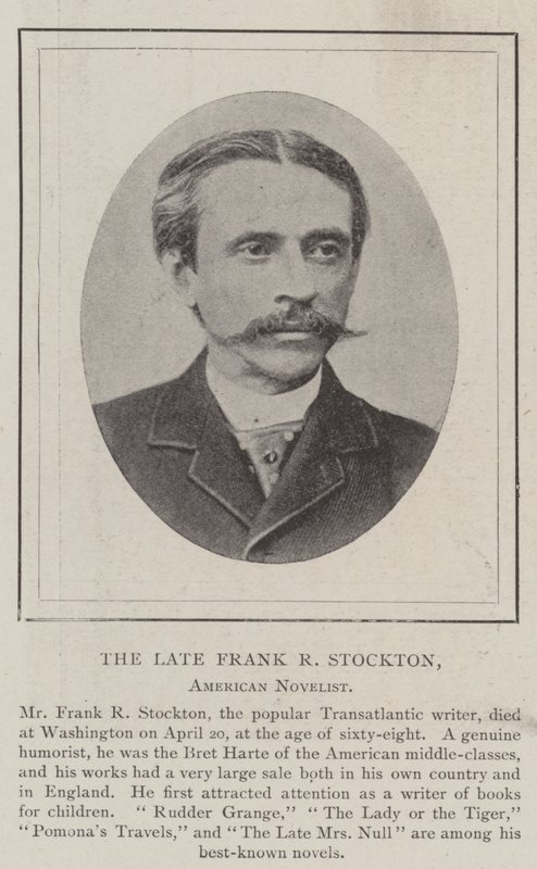 De overleden Frank R Stockton, Amerikaanse romanschrijver door English Photographer