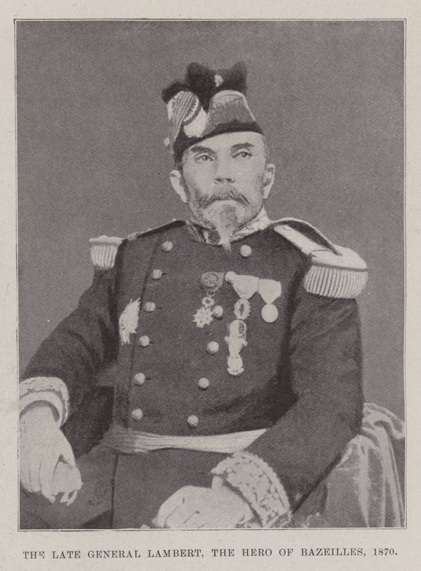 De overleden generaal Lambert, de held van Bazeilles, 1870 door English Photographer