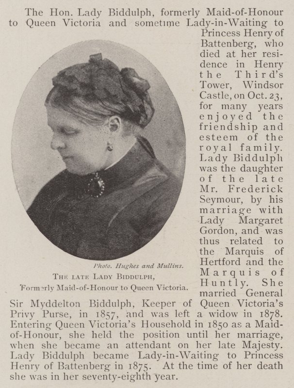De overleden Lady Biddulph, voormalig hofdame van koningin Victoria door English Photographer