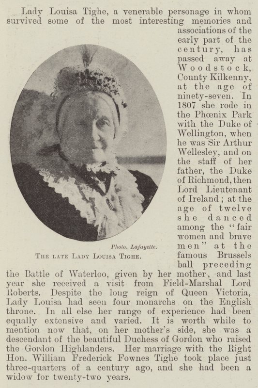 De overleden Lady Louisa Tighe door English Photographer