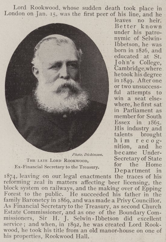 De overleden Lord Rookwood, voormalig financieel secretaris van de schatkist door English Photographer