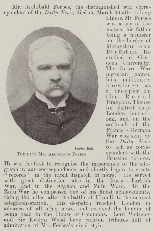 Wijlen de heer Archibald Forbes door English Photographer