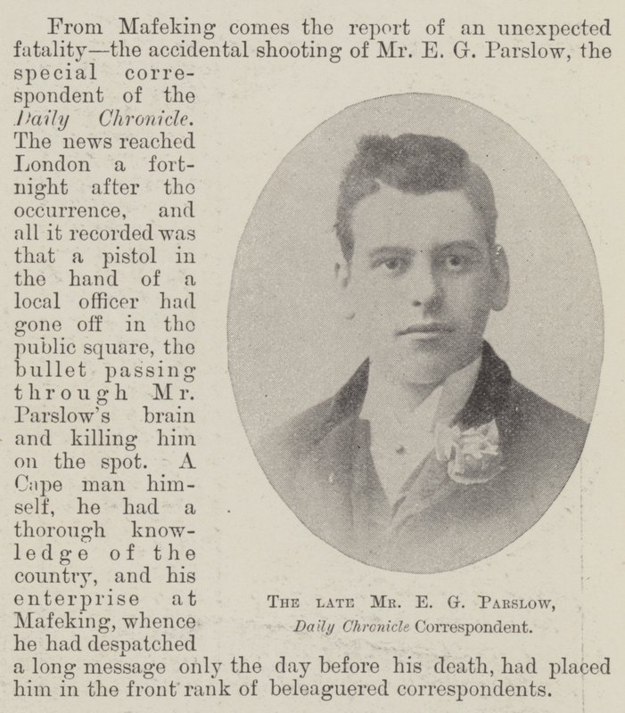 De overleden Mr. E G Parslow, Daily Chronicle Correspondent door English Photographer