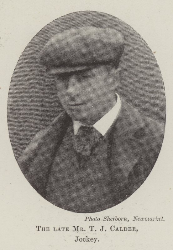 Wijlen Mr T J Calder, Jockey door English Photographer