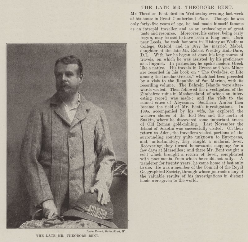 De overleden Mr Theodore Bent door English Photographer
