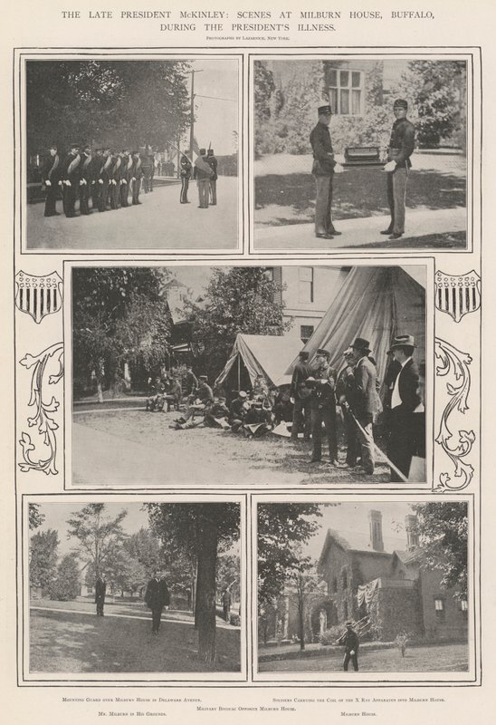 De overleden President McKinley, Scènes bij Milburn House, Buffalo, tijdens de Ziekte van de President door English Photographer