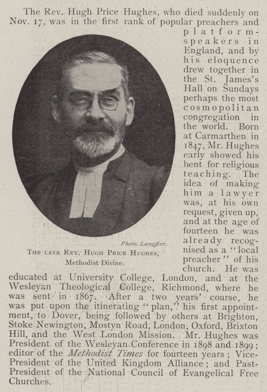 De overleden Dominee Hugh Price Hughes, Methodistische Geestelijke door English Photographer