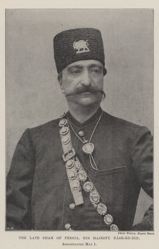 De overleden sjah van Perzië, Zijne Majesteit Nasr-ed-Din, vermoord op 1 mei door English Photographer