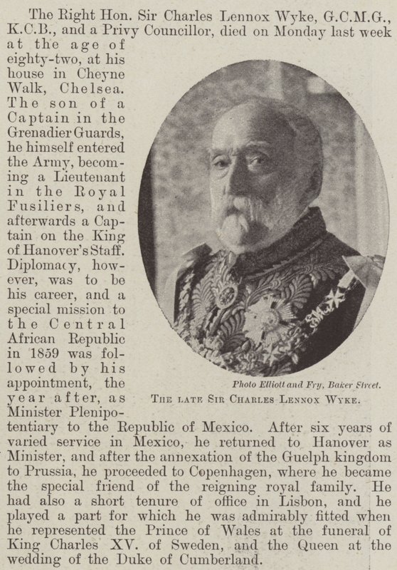 De overleden Sir Charles Lennox Wyke door English Photographer