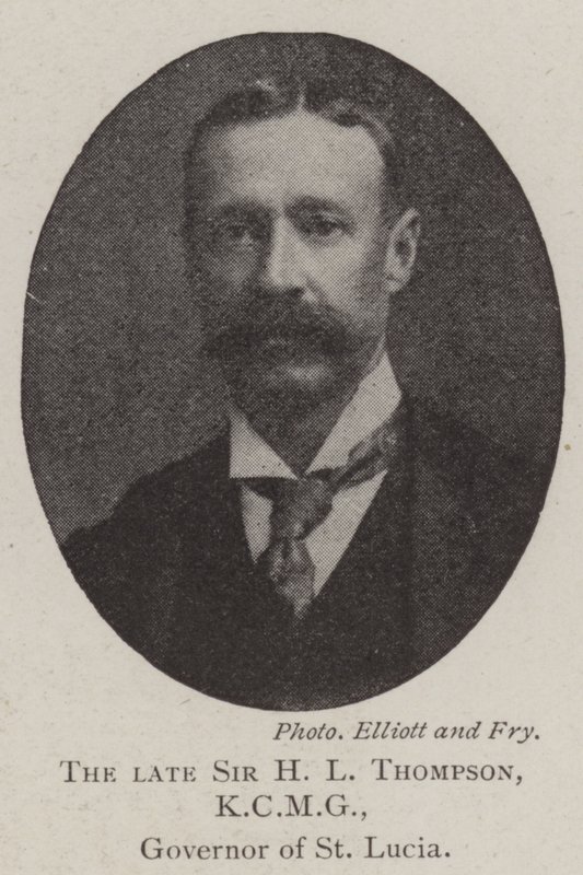 De overleden Sir H L Thompson, KCMG, gouverneur van St Lucia door English Photographer