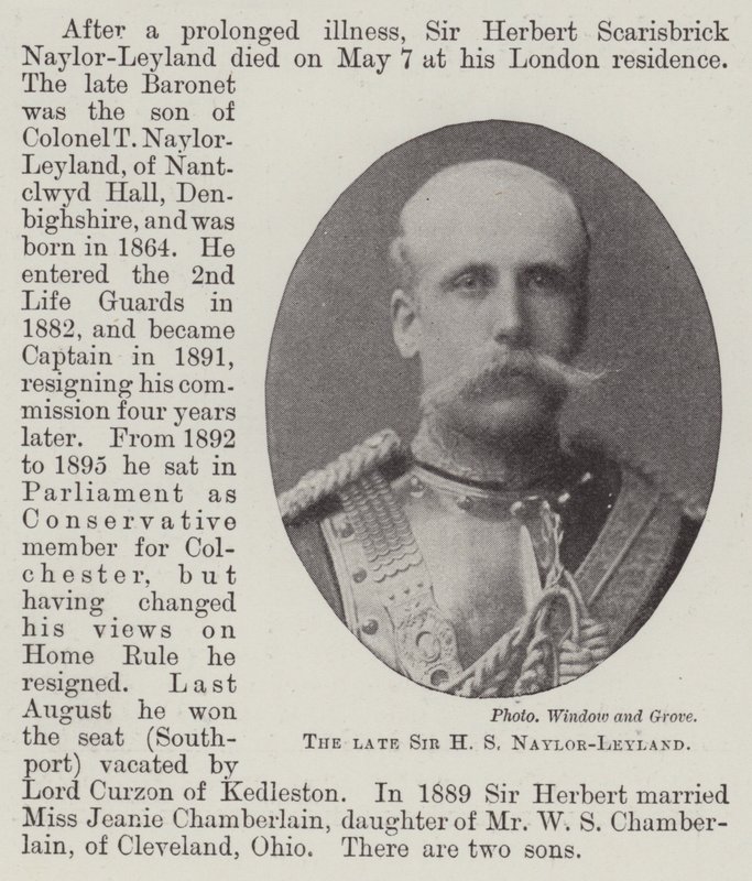 De overleden Sir H S Naylor-Leyland door English Photographer