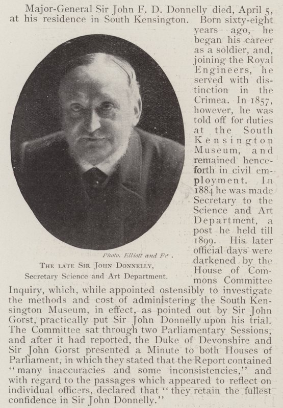 De Wijlen Sir John Donnelly, Secretaris Wetenschap en Kunst Afdeling door English Photographer