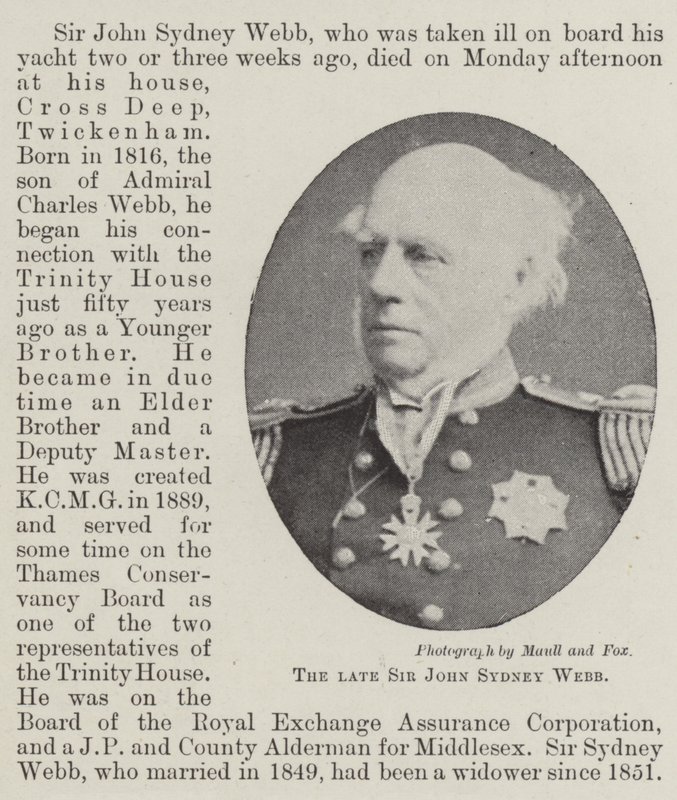 De wijlen Sir John Sydney Webb door English Photographer