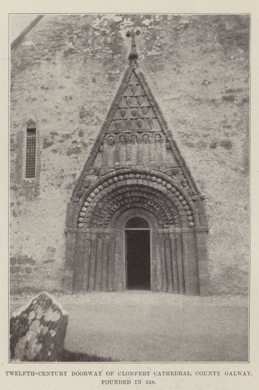 Twaalfde-eeuwse Deur van de Clonfert Kathedraal, County Galway, gesticht in 558 door English Photographer