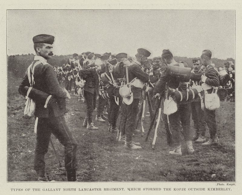 Typen van het Dappere North Lancaster Regiment, dat de Kopje buiten Kimberley bestormde door English Photographer