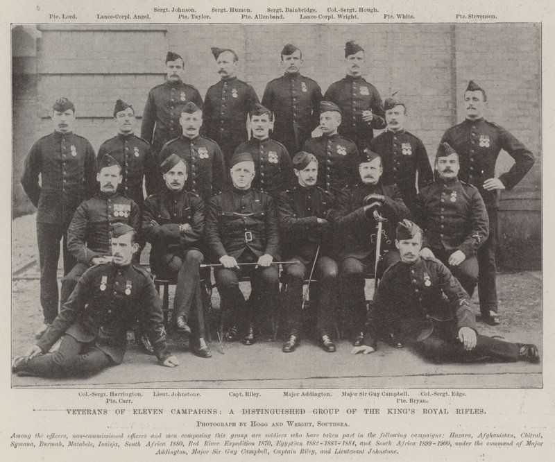Veteranen van Elf Campagnes, een Onderscheiden Groep van de Kings Royal Rifles door English Photographer