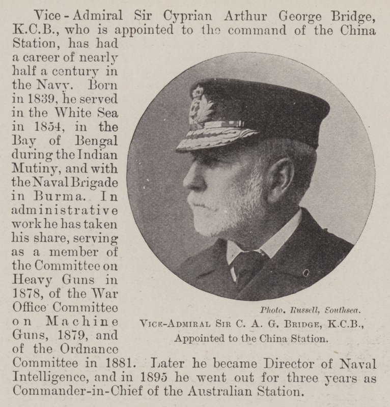 Vice-admiraal Sir C A G Bridge, KCB, Benoemd tot het China Station door English Photographer