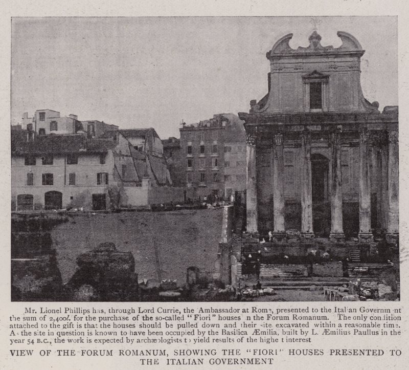Uitzicht op het Forum Romanum, met de Fiori-huizen gepresenteerd aan de Italiaanse regering door English Photographer
