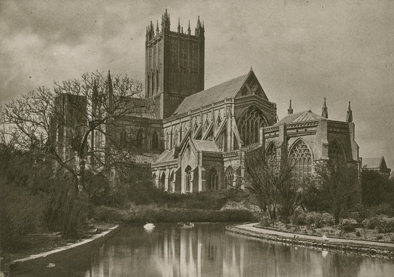Kathedraal van Wells, vanaf de Zwanenvijver door English Photographer