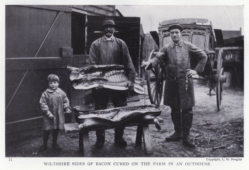 Wiltshire spekzijden gerookt op de boerderij in een bijgebouw door English Photographer