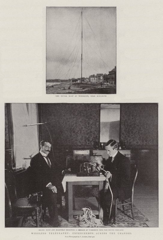 Draadloze telegrafie, experimenten over het Kanaal door English Photographer