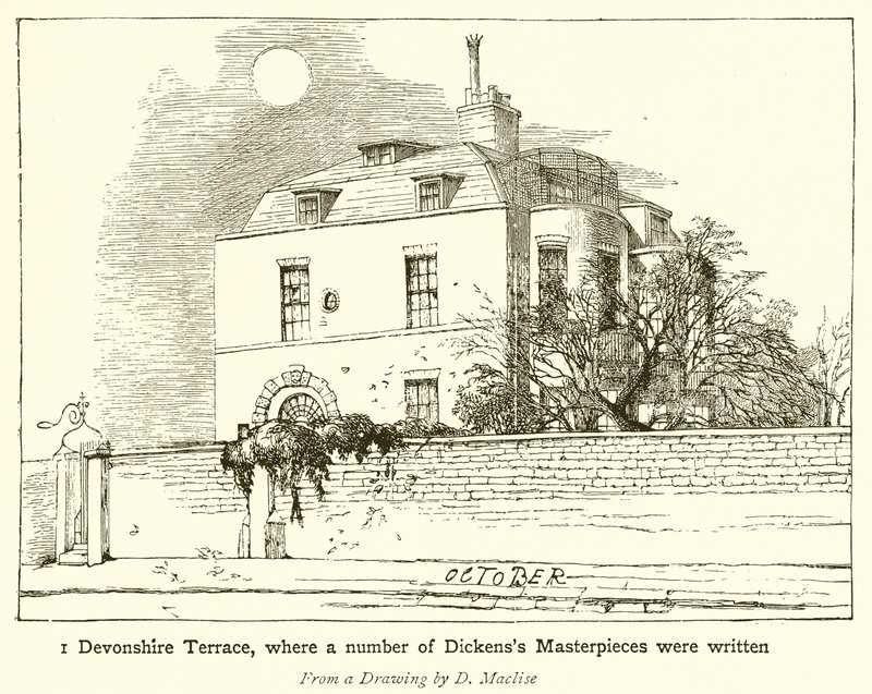 1 Devonshire Terrace, waar een aantal meesterwerken van Dickens zijn geschreven door English School