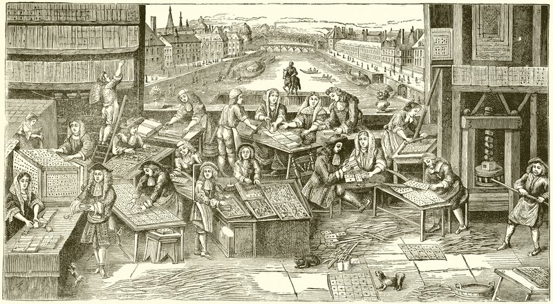 Een Franse speelkaartenfabriek in de tijd van Lodewijk XIV door English School