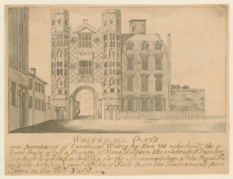 Een Poort behorend tot het Oude Paleis van Whitehall door English School