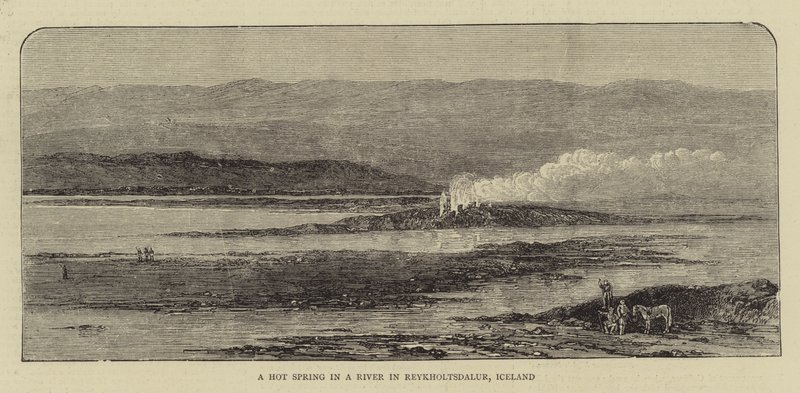 Een Heet Bron in een Rivier in Reykholtsdalur, IJsland door English School