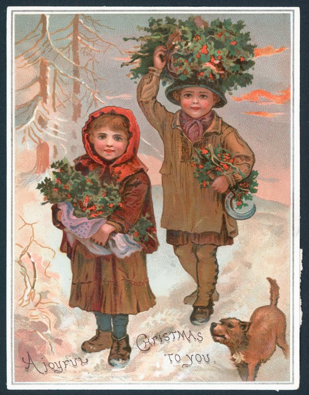Een vreugdevolle kerst voor jou - Victoriaanse kerstkaart door English School