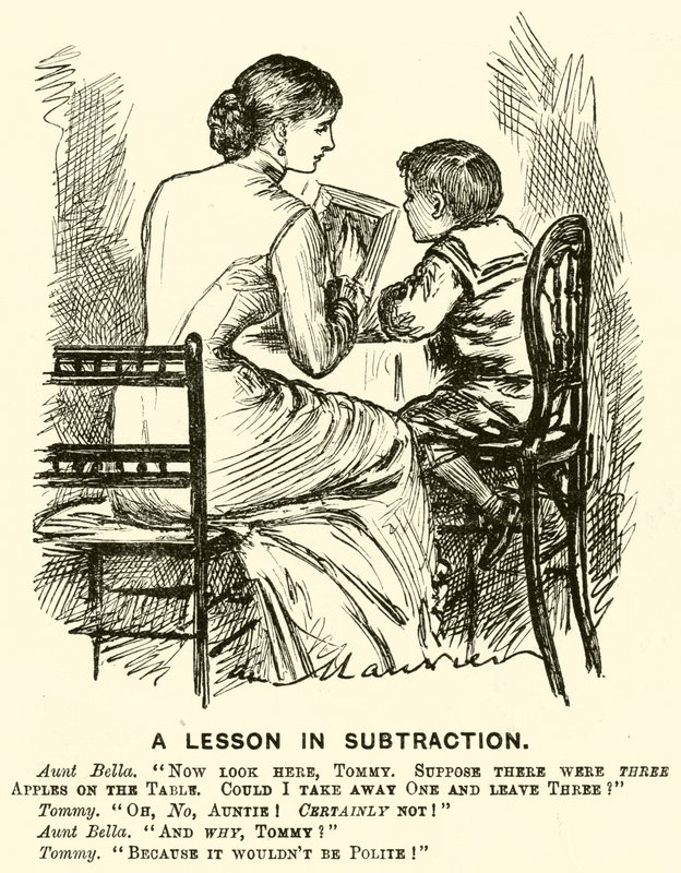 Een Les in Aftrekken (gravure) door English School