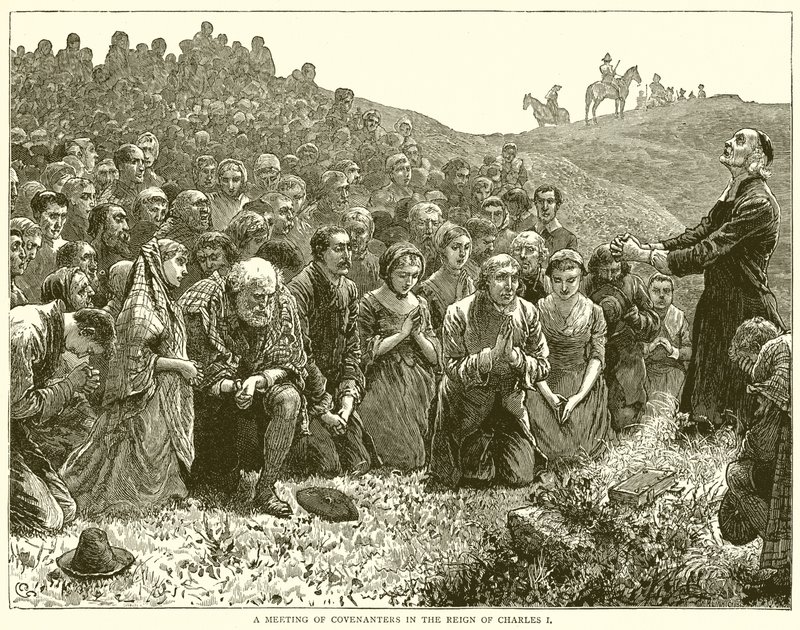 Een Bijeenkomst van Covenanters in de Regering van Karel I door English School