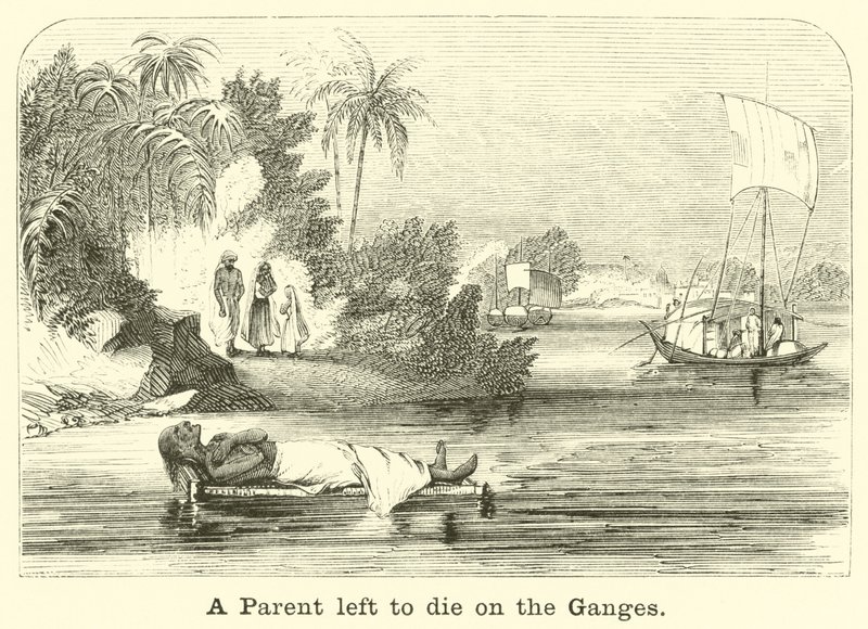 Een Ouder achtergelaten om te sterven aan de Ganges door English School