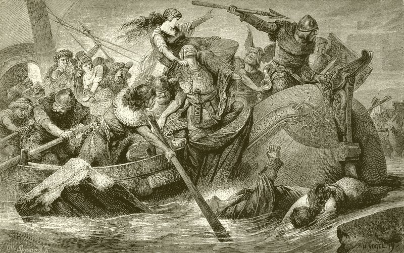 Een plundertocht van de Vikingen door English School