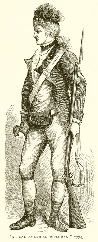 Een Echte Amerikaanse Schutter, 1774 door English School